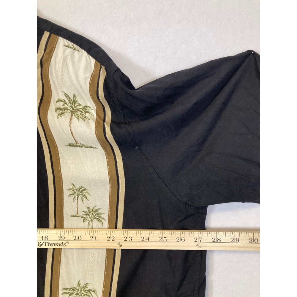 Batik Bay Button Up Mens XXL Black Palm Tree Tropical Rayon‎ Hawaiian Shirt - Picture 6 of 7